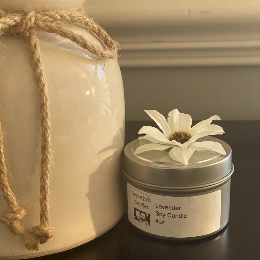 SugarGirlz Handmade Lavender Soy Candle 4 oz